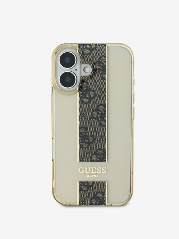 Guess Guess IML Middle 4G Stripe Back Cover za iPhone 16 Brown