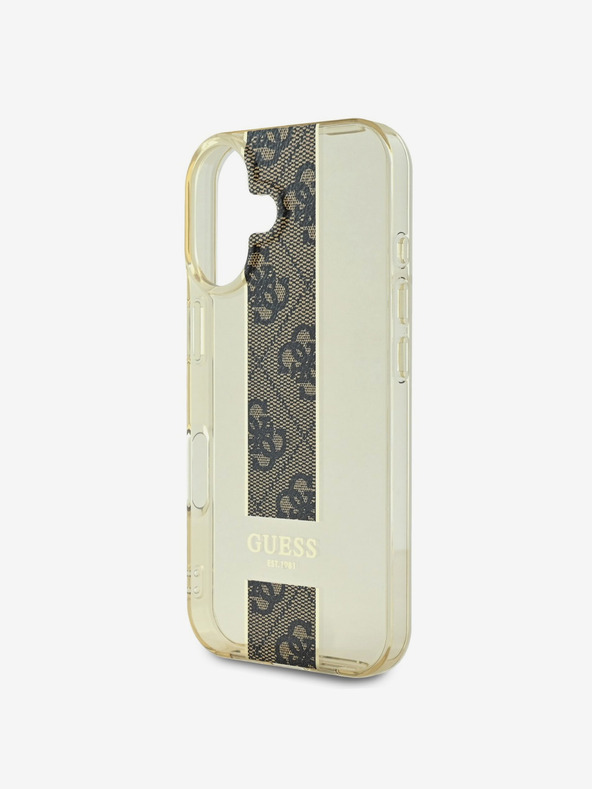 Guess Guess IML Middle 4G Stripe Back Cover za iPhone 16 Brown