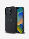 Guess Guess PU Grained Classic Logo MagSafe hrbtni ovitek za iPhone 16 Pro črn