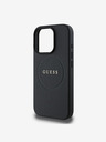 Guess Guess PU Grained Classic Logo MagSafe hrbtni ovitek za iPhone 16 Pro črn