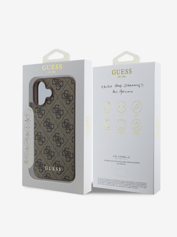 Guess Guess 4G Charm Back Cover za iPhone 16 Plus Tone on Tone Brown