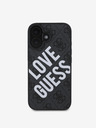 Guess Guess PU usnje 4G Big Love Logo MagSafe hrbtni ovitek za iPhone 16 črn
