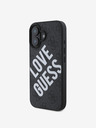 Guess Guess PU usnje 4G Big Love Logo MagSafe hrbtni ovitek za iPhone 16 črn