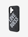 Guess Guess PU usnje 4G Big Love Logo MagSafe hrbtni ovitek za iPhone 16 črn