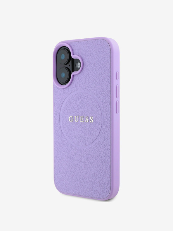 Guess Guess PU Grained Classic Logo MagSafe zadnji ovitek za iPhone 16 Plus vijolična