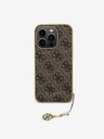 Guess Guess 4G Charm hrbtni ovitek za iPhone 15 Pro Brown
