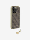 Guess Guess 4G Charm hrbtni ovitek za iPhone 15 Pro Brown