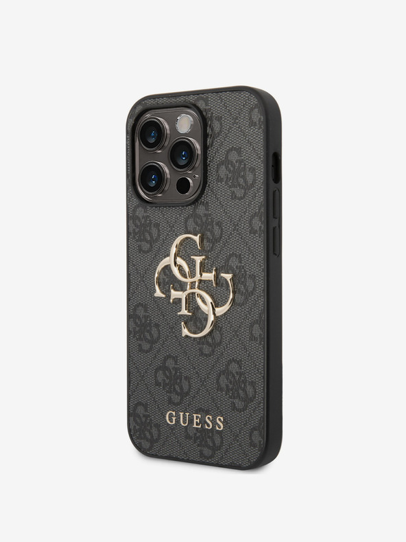Guess Guess PU 4G Metal Logo Back Cover za iPhone 15 Pro Max Grey