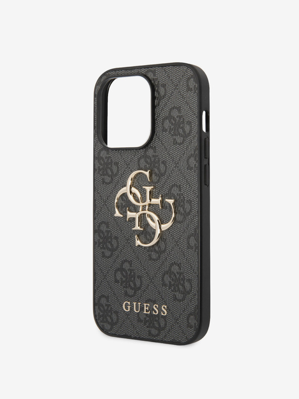 Guess Guess PU 4G Metal Logo Back Cover za iPhone 15 Pro Max Grey