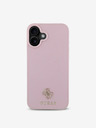 Guess Guess PU PU Grained 4G Small Metal Logo MagSafe hrbtni ovitek za iPhone 16 Plus Pink