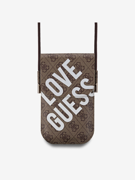 Guess Guess PU 4G Big Love Logo Telefonska torbica rjava