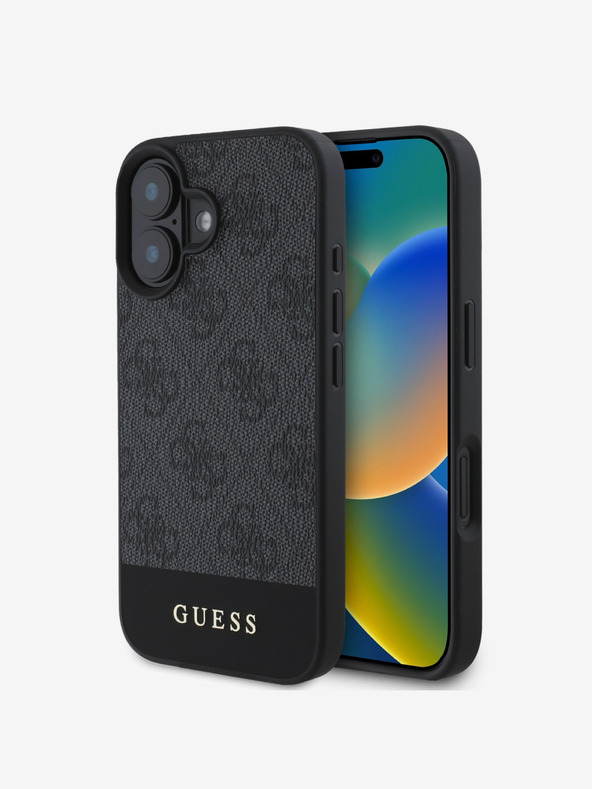 Guess Guess PU 4G Stripe Back Cover za iPhone 16 Grey