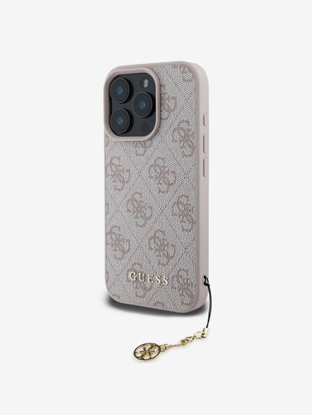 Guess Guess hrbtni ovitek 4G Charm za iPhone 16 Pro Max Tone on Tone Pink
