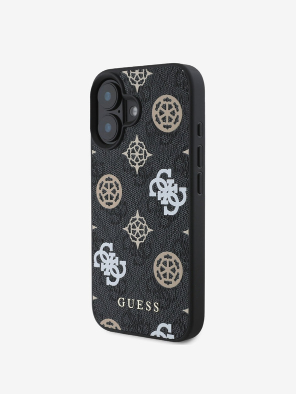Guess Guess PU 4G Peony MagSafe hrbtni ovitek za iPhone 16 Black