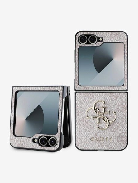 Guess PU 4G Metal Logo Zadní Kryt pro Samsung Galaxy Z Flip 6 Pink Ovitek za telefon