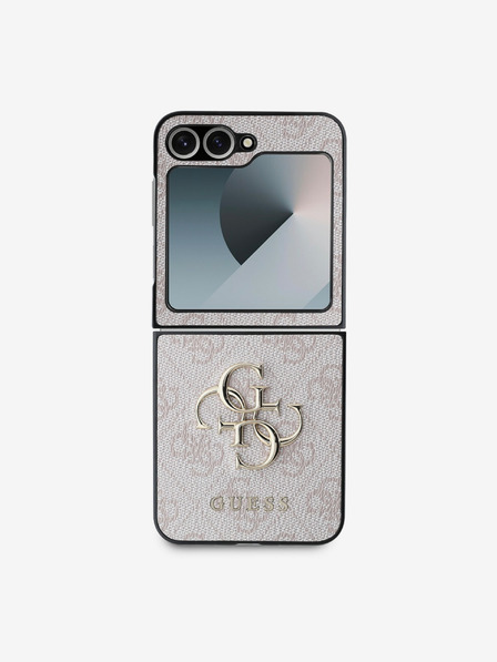 Guess PU 4G Metal Logo Zadní Kryt pro Samsung Galaxy Z Flip 6 Pink Ovitek za telefon