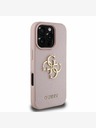 Guess Guess PU Grained 4G Metal Logo Back Cover za iPhone 16 Pro Pink