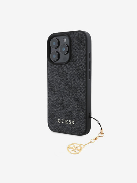 Guess Guess 4G hrbtni ovitek z očarljivostjo za iPhone 16 Pro Tone on Tone Grey