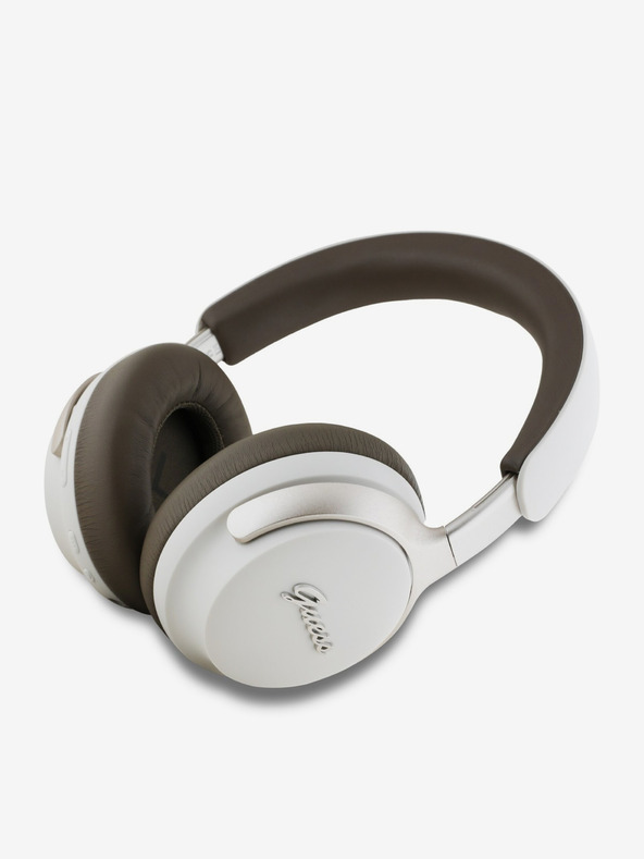 Guess Guess PU Leather Script Logo ANC/ENC Brezžične slušalke bež barve