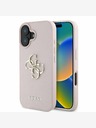 Guess Guess PU Grained 4G Metal Logo Back Cover za iPhone 16 Pink