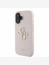 Guess Guess PU Grained 4G Metal Logo Back Cover za iPhone 16 Pink