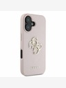 Guess Guess PU Grained 4G Metal Logo Back Cover za iPhone 16 Pink