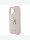 Guess Guess PU Grained 4G Metal Logo Back Cover za iPhone 16 Pink
