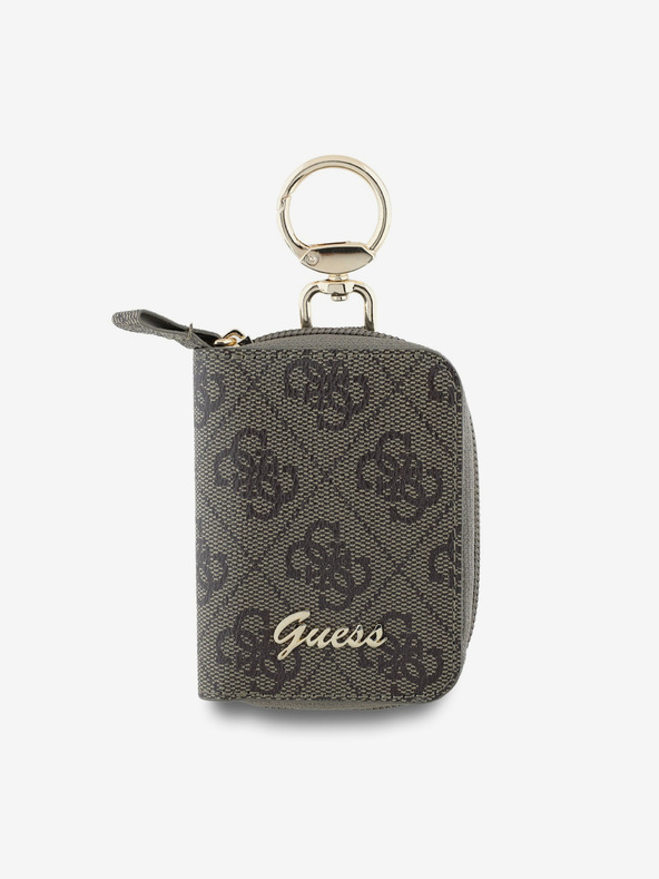 Guess Guess PU 4G Script Logo obesek za ključe rjave barve