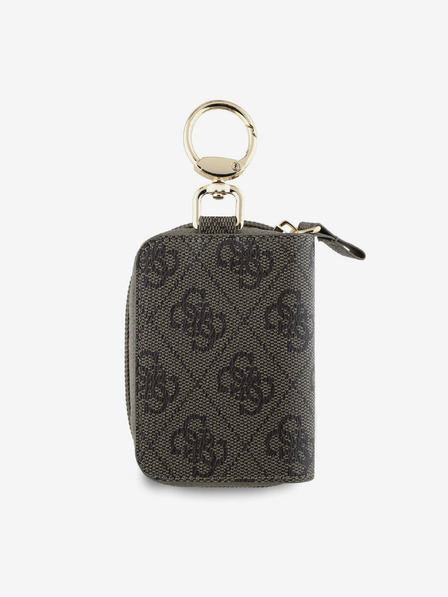 Guess Guess PU 4G Script Logo obesek za ključe rjave barve