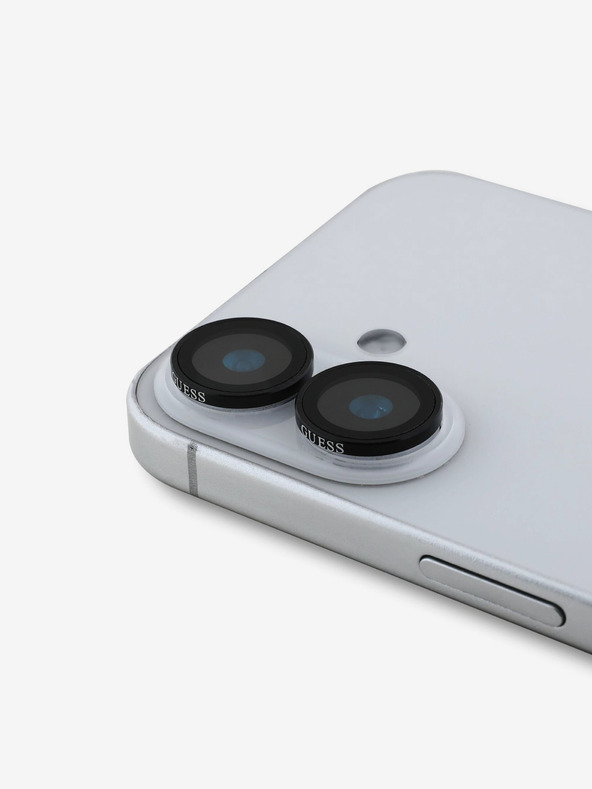 Guess Guess kovinska zaščita za objektiv za iPhone 16/16 Plus črna