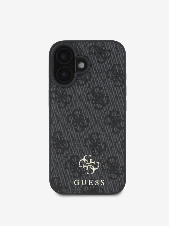 Guess Guess PU 4G Small Metal Logo MagSafe hrbtni ovitek za iPhone 16 Grey