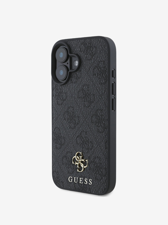 Guess Guess PU 4G Small Metal Logo MagSafe hrbtni ovitek za iPhone 16 Grey