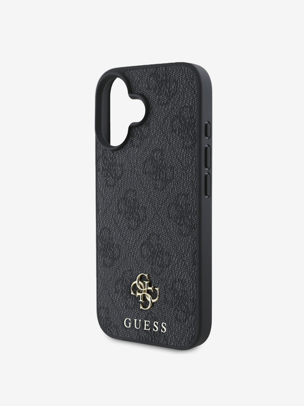 Guess Guess PU 4G Small Metal Logo MagSafe hrbtni ovitek za iPhone 16 Grey