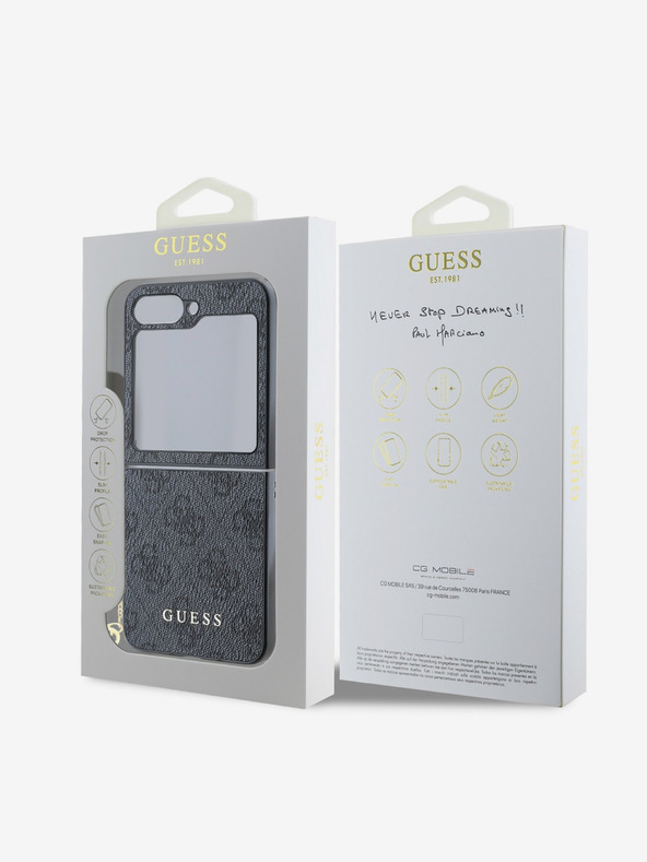 Guess 4G Charm Zadní Kryt pro Samsung Galaxy Z Flip 6 Grey Ovitek za telefon