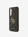 Guess Guess PU 4G kovinski zadnji ovitek z logotipom za Samsung Galaxy S24 FE rjave barve