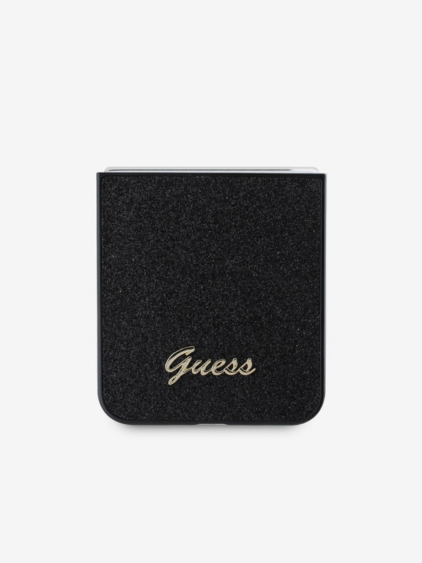 Guess Guess PC/TPU kovinski logotip z bleščicami za Samsung Galaxy Z Flip 6 Black