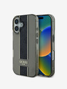 Guess Guess IML Middle 4G Stripe hrbtni ovitek za iPhone 16 črn