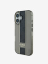 Guess Guess IML Middle 4G Stripe hrbtni ovitek za iPhone 16 črn