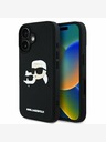 Karl Lagerfeld Karl Lagerfeld 3D gumijast hrbtni ovitek z dvojno glavo za iPhone 16 črn
