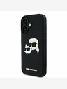 Karl Lagerfeld Karl Lagerfeld 3D gumijast hrbtni ovitek z dvojno glavo za iPhone 16 črn