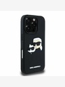 Karl Lagerfeld Karl Lagerfeld 3D gumijast hrbtni ovitek z dvojno glavo za iPhone 16 Pro Max črn