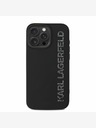 Karl Lagerfeld Karl Lagerfeld 3D gumijasti hrbtni ovitek z bleščicami za iPhone 15 Pro Max črn