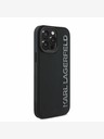 Karl Lagerfeld Karl Lagerfeld 3D gumijasti hrbtni ovitek z bleščicami za iPhone 15 Pro Max črn