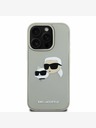 Karl Lagerfeld Karl Lagerfeld 3D gumijast hrbtni ovitek z dvojnimi glavami za iPhone 16 Pro Beige