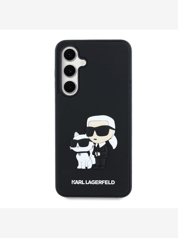 Karl Lagerfeld Karl Lagerfeld 3D gumijast hrbtni ovitek Karl in Choupette za Samsung Galaxy S24 FE Black