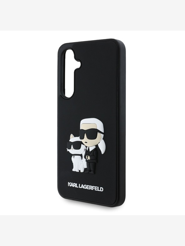 Karl Lagerfeld Karl Lagerfeld 3D gumijast hrbtni ovitek Karl in Choupette za Samsung Galaxy S24 FE Black