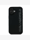 Karl Lagerfeld Karl Lagerfeld 3D gumijasti hrbtni ovitek z bleščečim logotipom za iPhone 16 črn