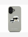 Karl Lagerfeld Karl Lagerfeld 3D gumijast hrbtni ovitek z dvojnimi glavami za iPhone 16 bež