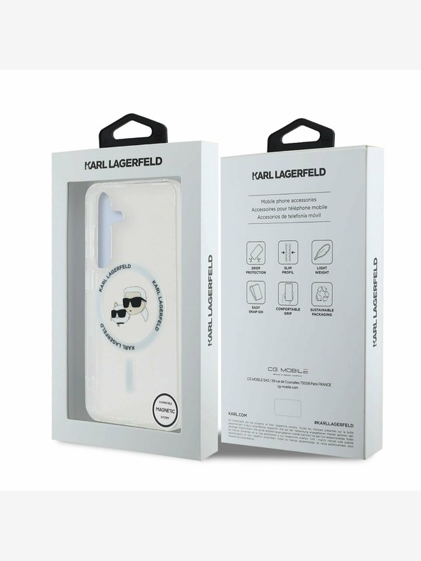 Karl Lagerfeld Karl Lagerfeld IML K&CH Heads MagSafe Back Cover za Samsung Galaxy S25 Transparent