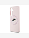 Karl Lagerfeld Karl Lagerfeld tekoči silikon K&CH Heads MagSafe hrbtni ovitek za Samsung Galaxy S25+ roza